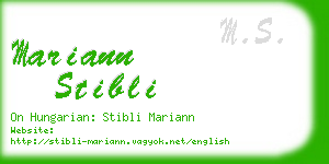 mariann stibli business card